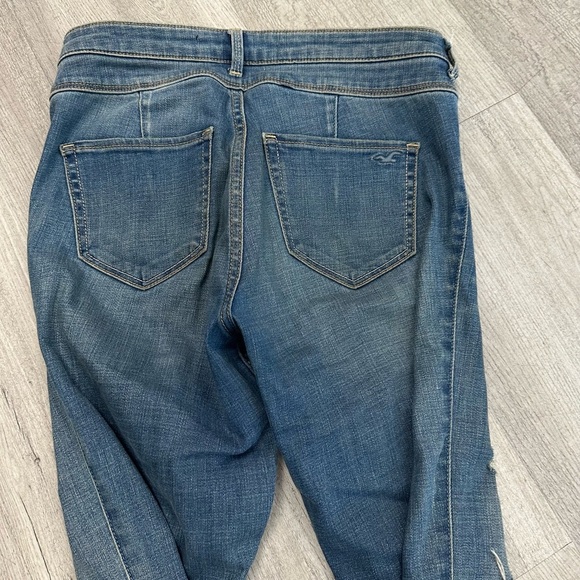 ollister High Rise Jean Legging Size 5 / 27 Distressed Raw Hem Skinny Jeans - Picture 8 of 10